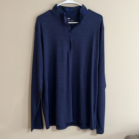 Greyson Men's Guide Performance Quarter-Zip Maltese Blue Pullover - Picture 5 of 10